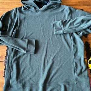 Tommy John Mens Waffle Knit Long Sleeve Pullover Hoodie Loungewear Green 2XL XXL